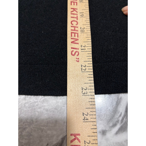Women's Jumper Black Grey SKI Cashmere Crew Neck Sweater Size 2 - Picture 7 of 7